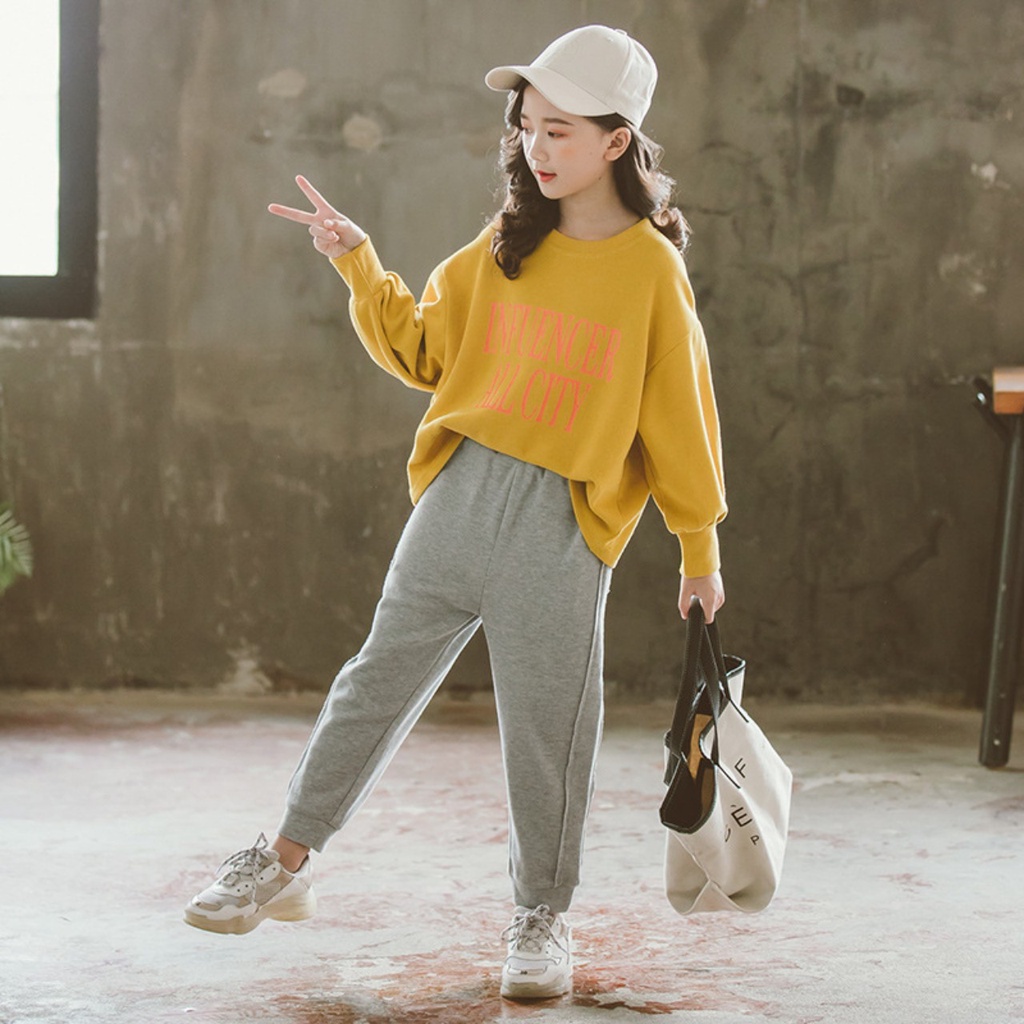 Set bộ quần áo thu đông dành cho bé gái 14-45kg (4-14 tuổi) mẫu ALL CITY. Hàng may kỹ, chất vải đẹp. MA72