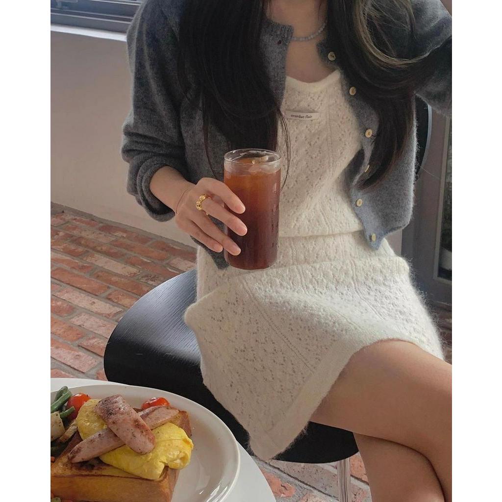 Áo cardigan Dệt Kim Dài Tay 67870 / Đầm Trơn Màu
