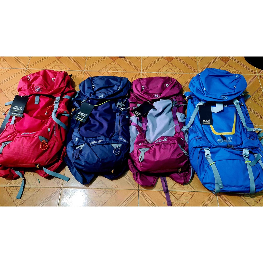 Balo leo núi Jack Wolfskin, Túi trống Y3, dành choTrekking cắm trại