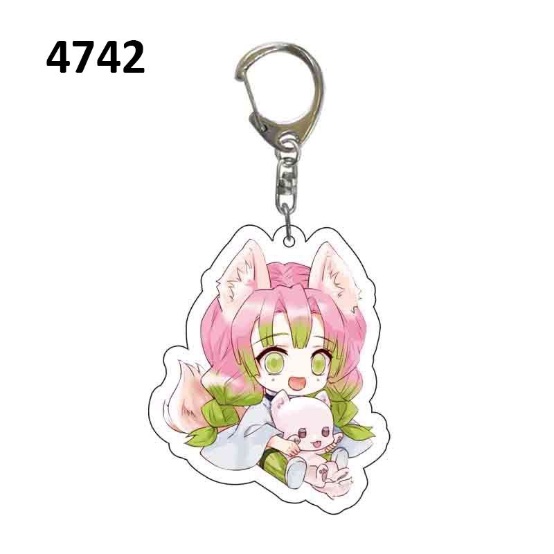 Demon slayer Móc Chìa Khóa Bằng acrylic Hình Tai Thỏ tanjirou nezuko zenitsu inosuke anime Nhật Bản