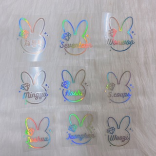 Sticker hologram hình thỏ nhóm Seventeen