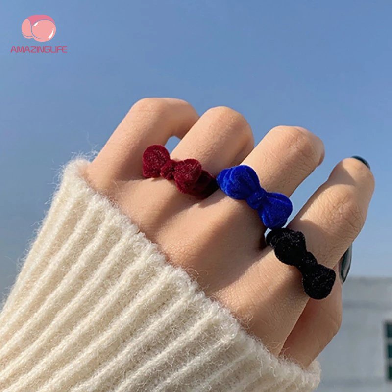 Nhẫn Hở Hình Gấu Bông Thắt Nơ Dễ Thương Có Thể Điều Chỉnh