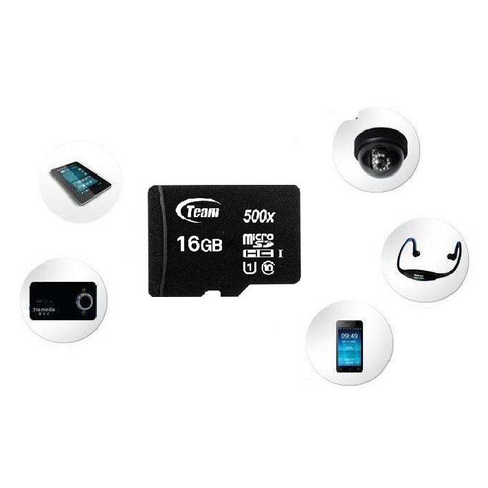 Thẻ nhớ MicroSD Team 16GB Class 10 chuyên dụng dành cho camera tặng kèm Adapter | BigBuy360 - bigbuy360.vn