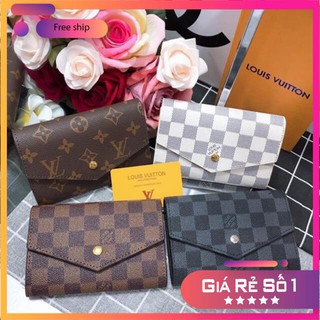 Ví ngắn LV bì thư hoạ tiết Full Box
