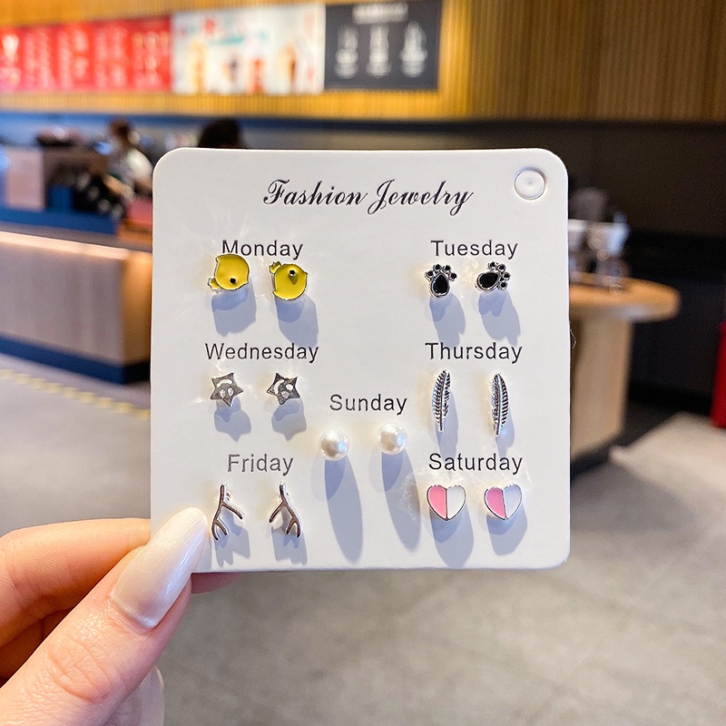 Bộ Khuyên Tai Nhỏ Và Tinh Xảo Bông tai Phong Cách Mới Cho Nữ