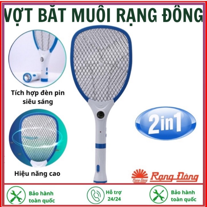 Vợt muỗi Rạng Đông VBM RD.02 2 trong 1 - Vợt bắt muỗi điện tử 2 trong 1 Có kiêm đèn pin tháo rời-Bảo hành 12 tháng