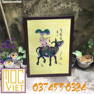 Tranh Đông Hồ Chăn Trâu Thổi Sáo- 37x52 cm - Tranh Khung