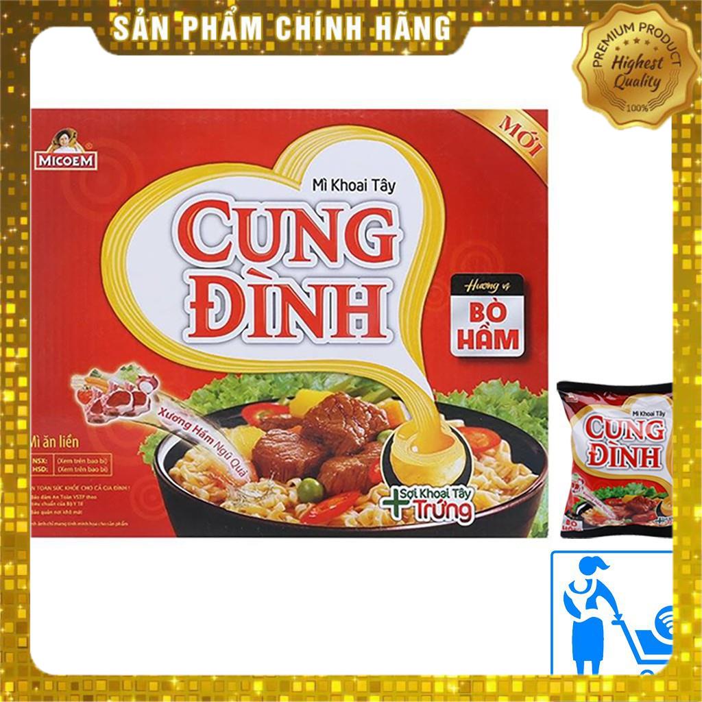 Mì Khoai Tây Cung Đình Hương Vị Bò Hầm, Sườn Heo, Gà, Chua Cay, Thùng 30 Gói x 80g