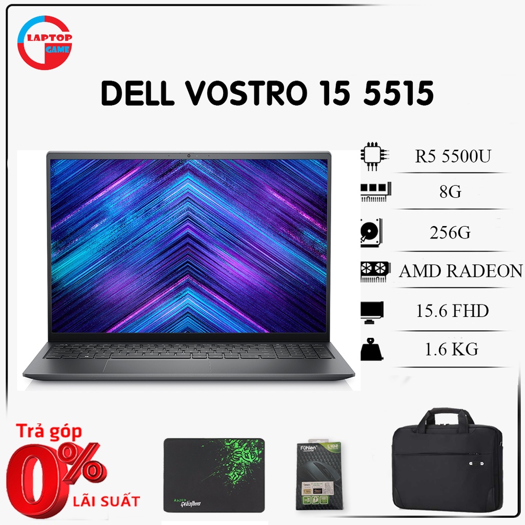 Laptop Dell Vostro 15 5515 Ryzen 5-5500U, 8GB, 256GB, Radeon Graphics, 15.6'' FHD IPS