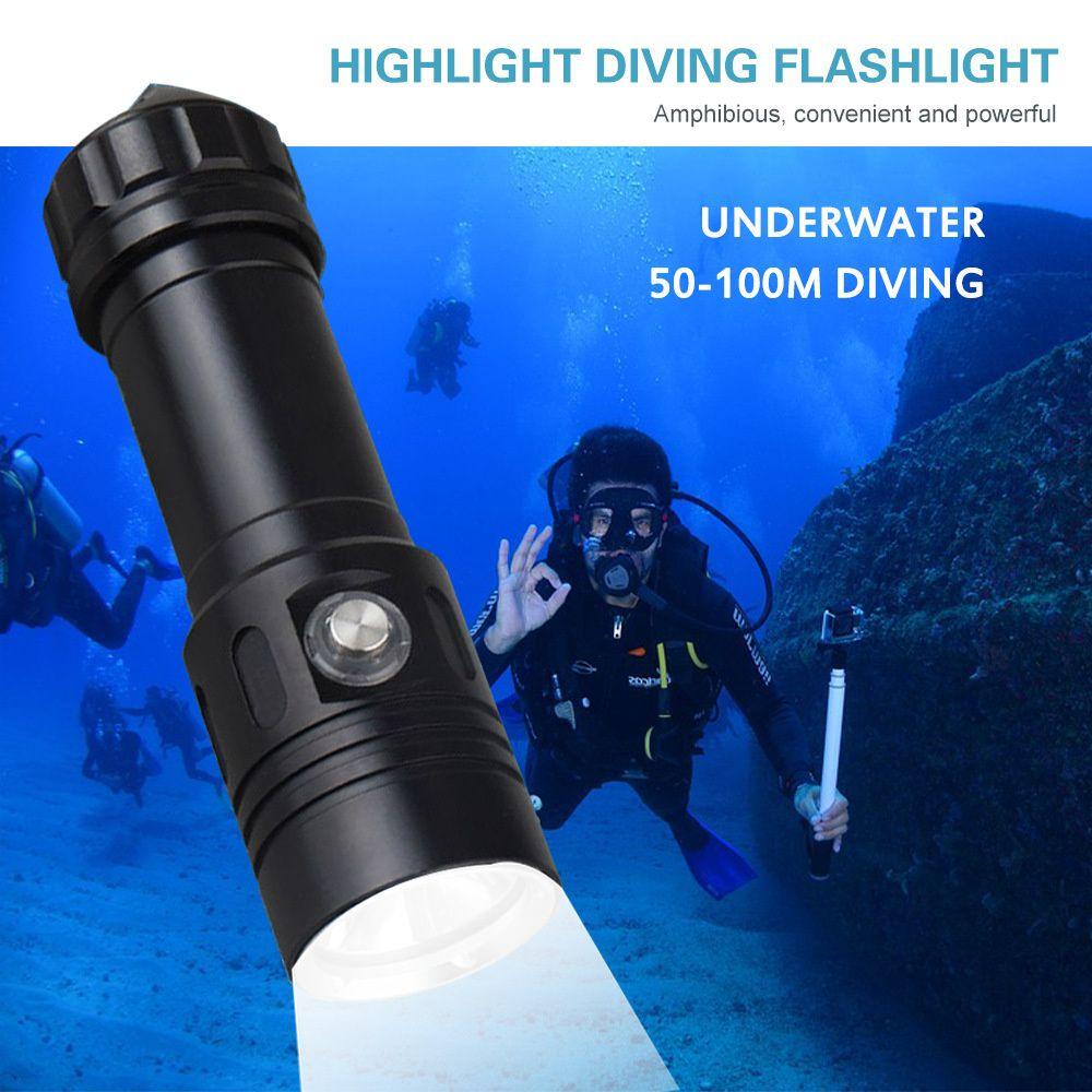 MYRONGVN Đèn Pin Lặn Chuyên Nghiệp L2 LED