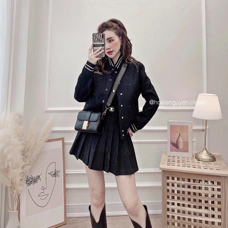 Áo bomber thêu chữ