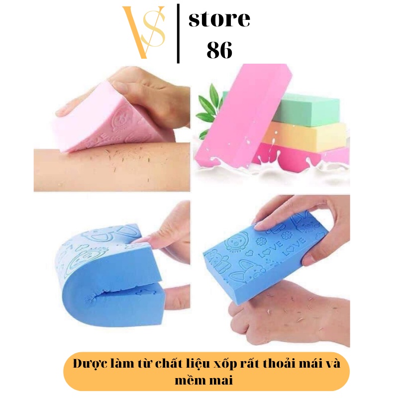 Cây cọ lưng kèm bông tắm tạo bọt 2in1 kiêm bàn chải chà lưng