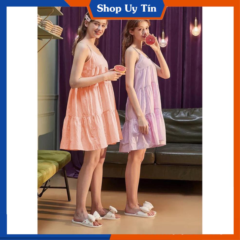 [Hàng Cao Cấp] -  Đầm 2 Dây Mặc Nhà Dáng Xòe | BigBuy360 - bigbuy360.vn