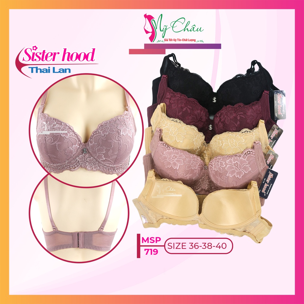 Áo lót nữ mỏng big size, áo ngực ren có gọng Thái Lan Sister hood 719, mỹ châu