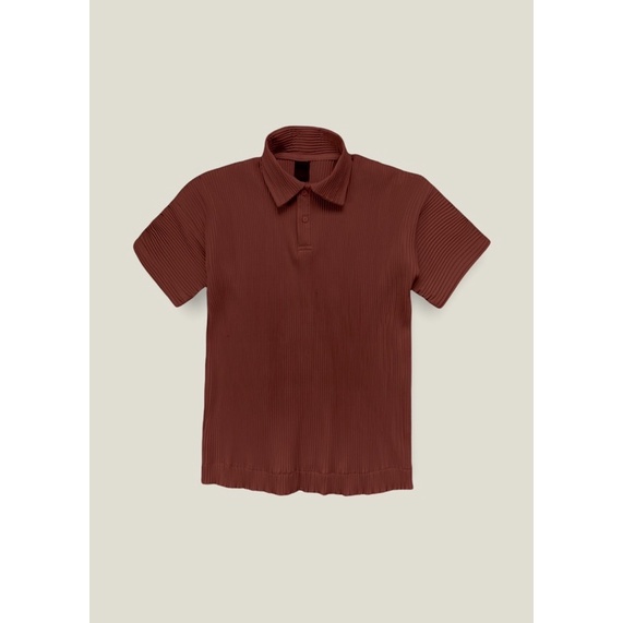 ÁO POLO DẬP LI MÀU NÂU &amp; KEM