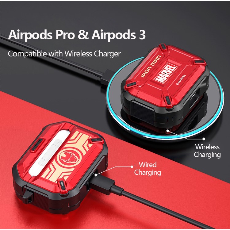 Marvel Avengers Captain America Iron Man Black Panther Thor Apple AirPods 3/2/1 & AirPods Pro / AirPods Pro  Vỏ bọc phụ kiện tai nghe Bluetooth iPhone