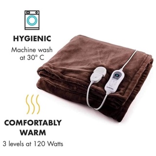 Chăn điện sưởi ấm klarstein dr. watson size xxl 2.2*1.8m, 3 mức nhiệt, chất liệu cotton có thể giặt, nhập đức, bh 12 th
