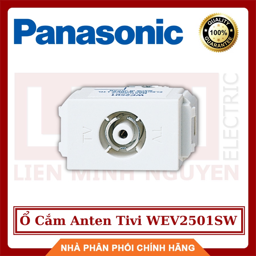 PANASONIC Ổ Cắm Anten Tivi WEV2501SW WIDE - Hàng Chất Lượng - BH 12 Tháng