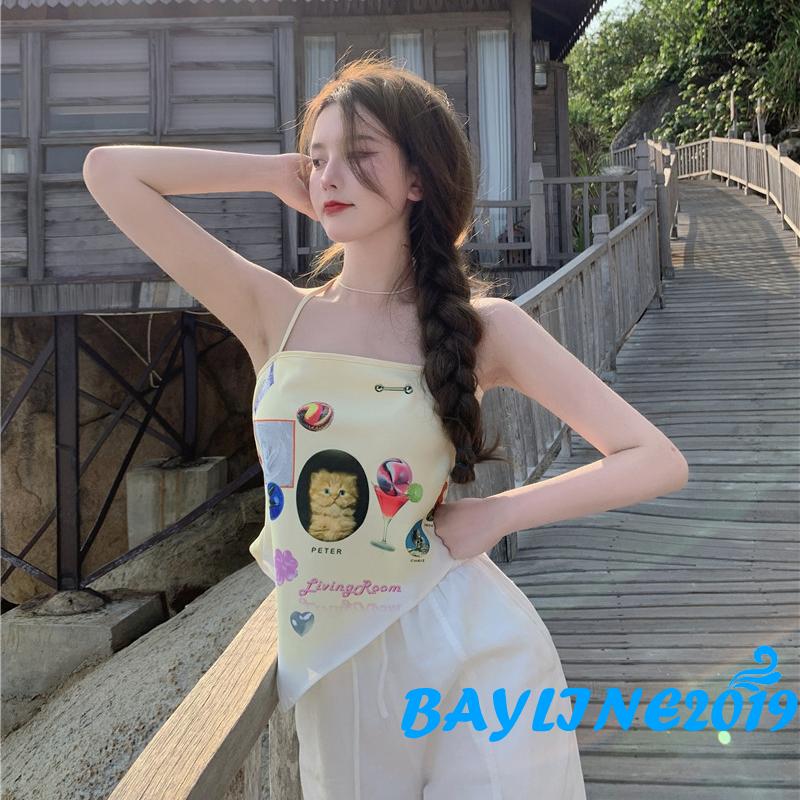 Áo Dây Nữ Cộc Tay In Họa Tiết Thời Trang | BigBuy360 - bigbuy360.vn
