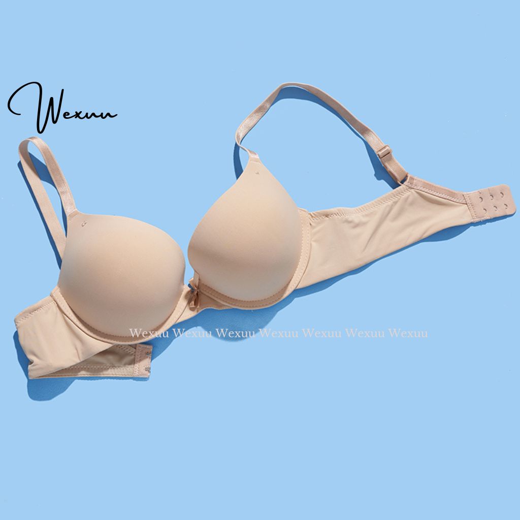 Áo lót nữ đúc su đệm vừa có gọng Wexuu Design đệm kép viền lượn phối nơ ôm và nâng đẩy ngực - AV30