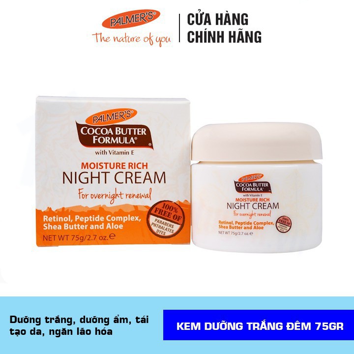 [CHÍNH HÃNG] Kem Dưỡng Trắng Ngăn Ngừa Lão Hóa Da Ban Đêm Palmer’s Mỹ 75Gr | An Toàn | Hiệu Quả | Không Gây Kích Ứng