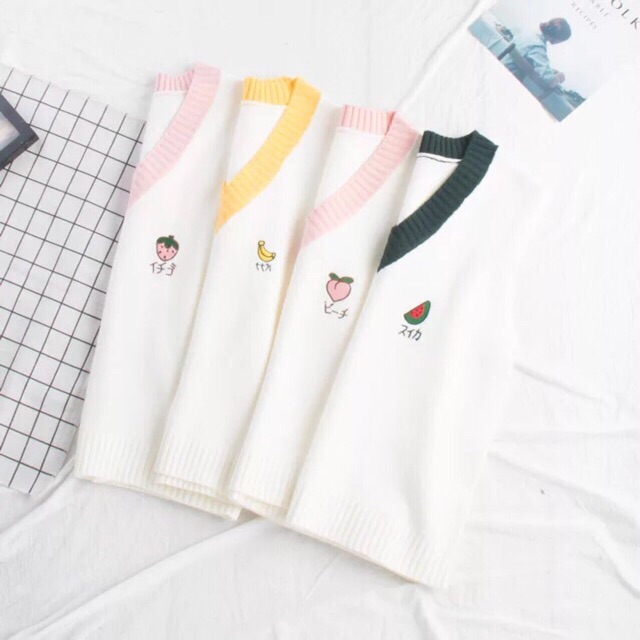 Áo gile trái cây thêu | BigBuy360 - bigbuy360.vn