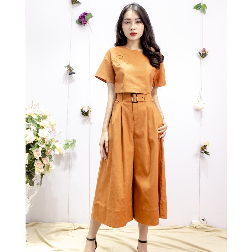 Áo Sơ mi cổ tròn, tay nối, đính hoa Emspo SMS2630