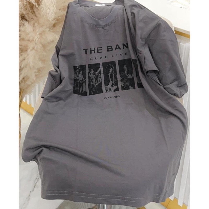 [Rẻ vô địch] Áo thun cotton tay lỡ dáng rộng unisex - the band freesize 38-65kg