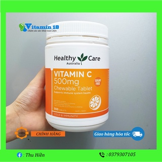 Viên nhai Vitamin C Healthy Care 500mg Úc mẫu mới, tăng sức đề kháng, đẹp da