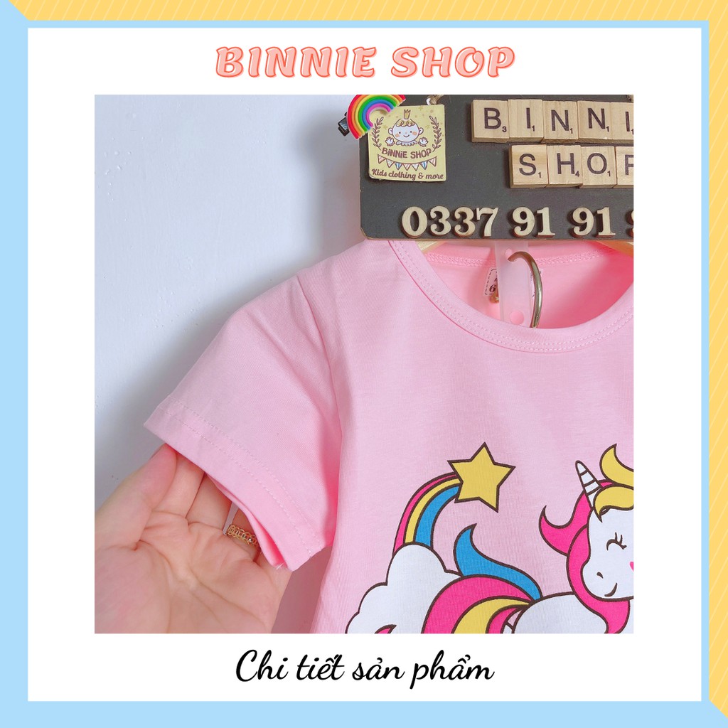 Đồ bộ bé gái BINNIE SHOP Quần áo bé gái chất thun cotton quảng châu xuất hàn cho bé từ 16-24kg (3-6 tuổi) BGT1