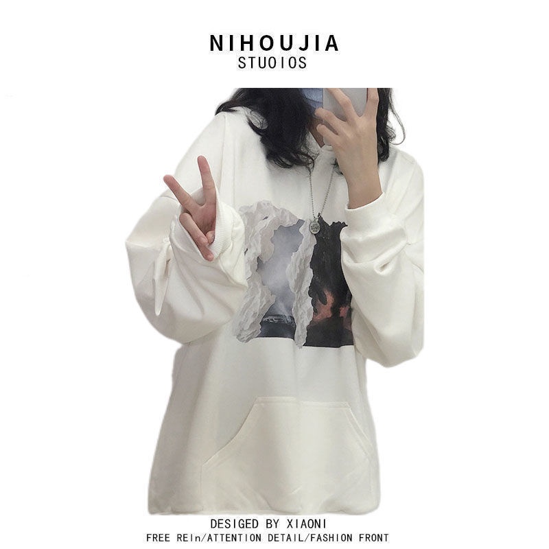 Áo khoác Sweater dáng rộng phong cách thời trang Harajuku dành cho nữ | BigBuy360 - bigbuy360.vn