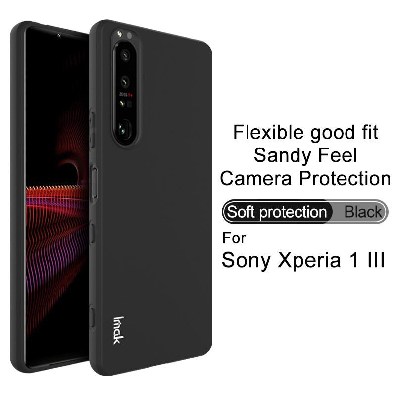 Imak Ốp Điện Thoại tpu Mềm Siêu Mỏng Màu Trơn Chống Trượt Có Dây Đeo Cho sony xperia 1 iii