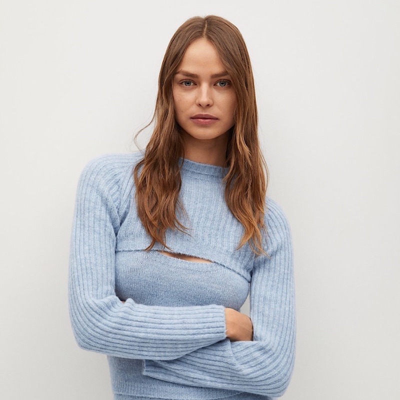 Áo Len Nữ Croptop Mango Size M