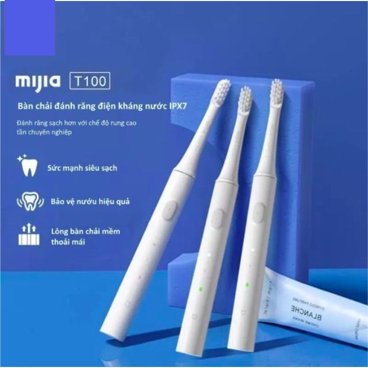 Bàn chải điện Xiaomi Mijia T100 (pin sạc) - kháng nước ipx7 - Bàn Chải Đánh Răng Mijia T100