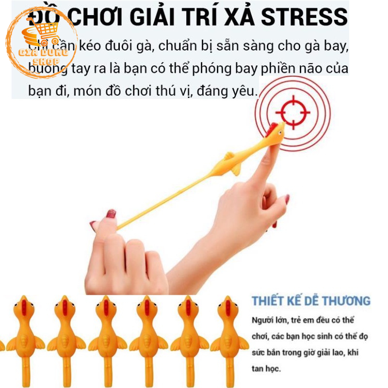 Ná Bắn Gà Cao Su Dính Tường Đồ Chơi Giải Trí Xả Xì Stress