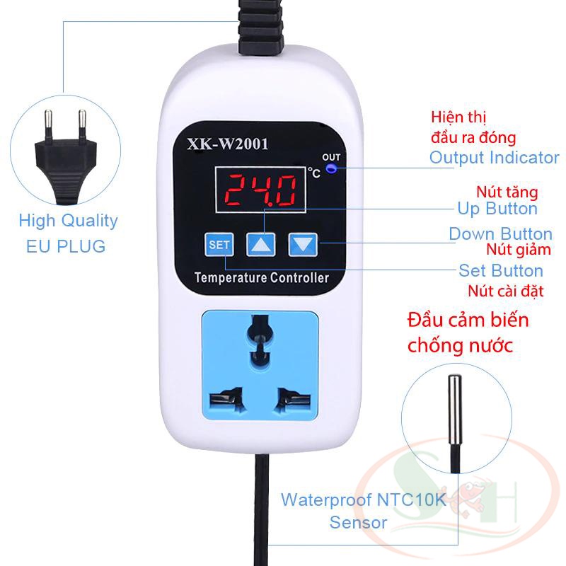 Ổ cắm cảm biến nhiệt độ XK W2001 dò nhiệt điện tử thông minh cảm biến rời