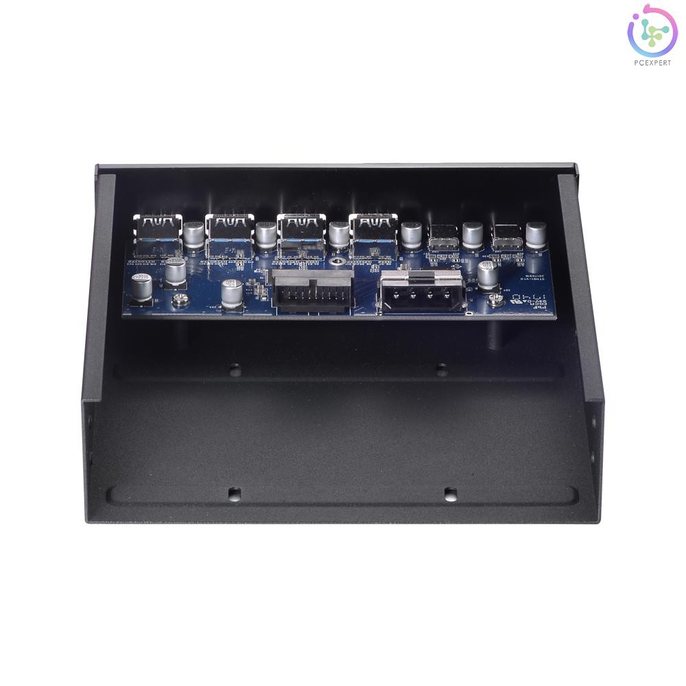 PCER♥5.25" Front Bay USB HUB 2-Port USB 3.1 & 4-Port USB 3.0 High Speed 5Gbps USB Hub Front Panel Co