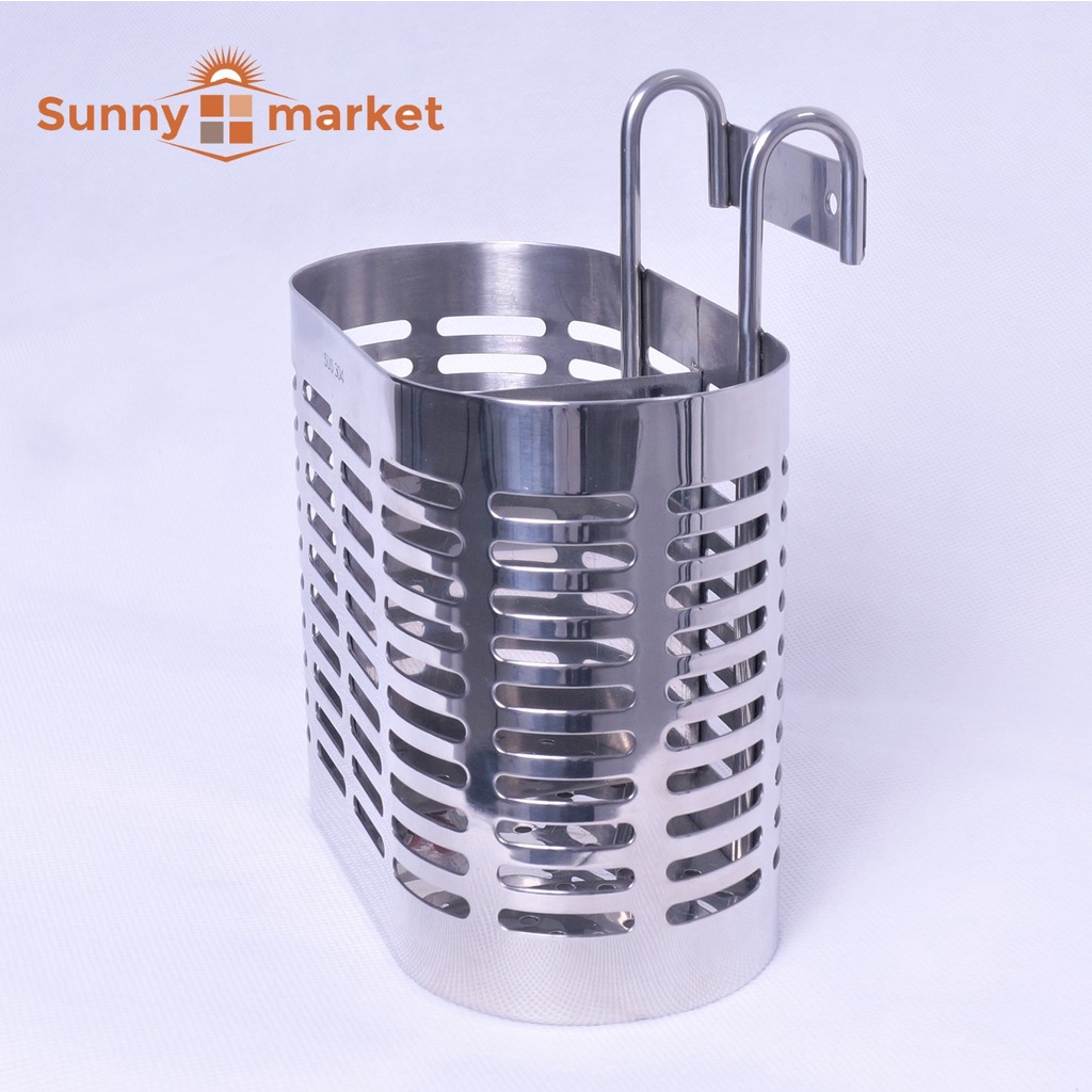 Ống đựng đũa đôi inox SUS 304 hình oval cao cấp, Ống đựng hai ngăn sang trọng