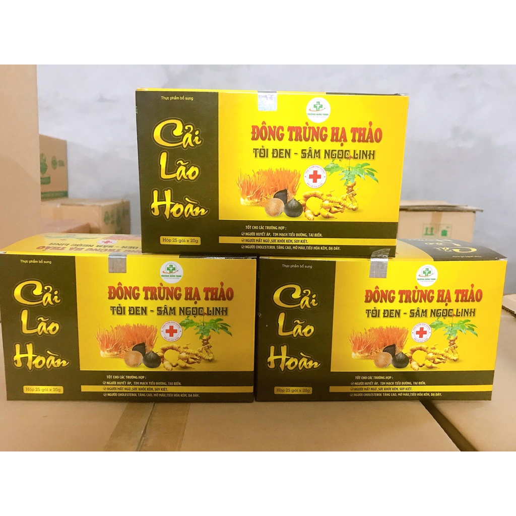 Đông trùng hạ thảo tỏi đen - sâm ngọc linh ( Hộp 25 gói )