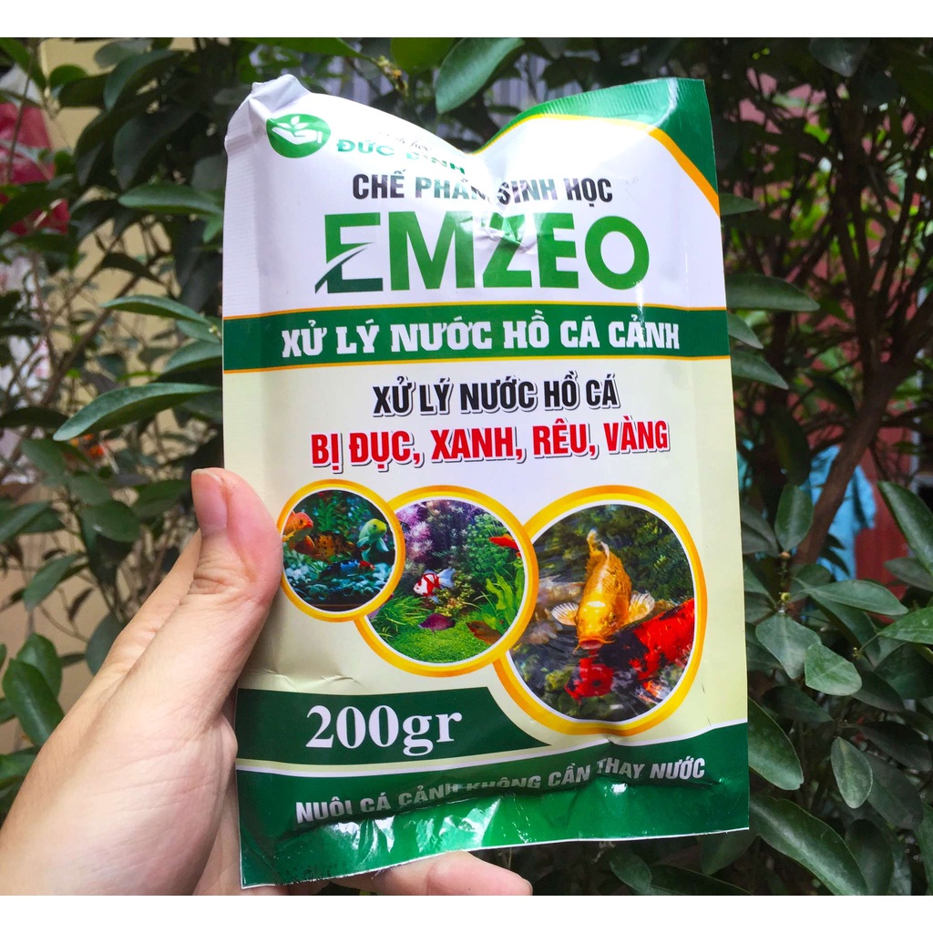 Chế phẩm emzeo xử lý nước hồ cá bị đục, xanh, rêu, vàng (emzeo cá cảnh) - Chính hãng