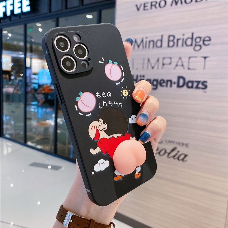 Ốp lưng iphone Shin đào cạnh vuông TPU 6 6plus 6s 6splus 7 7plus 8 8plus x xr xs 11 12 pro max plus promax