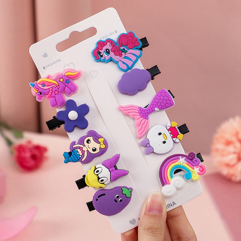 Set 10 Kẹp Tóc Hình Trái Cây Dễ Thương Cho Bé Gái