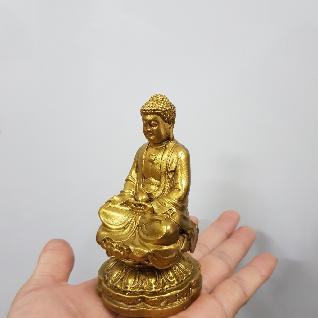 Tượng Phật Tổ toạ đài sen bằng đồng MS17g