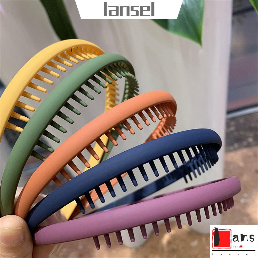 Băng đô cài tóc màu trơn mặt nhám đơn giản chống trượt nhiều màu sắc