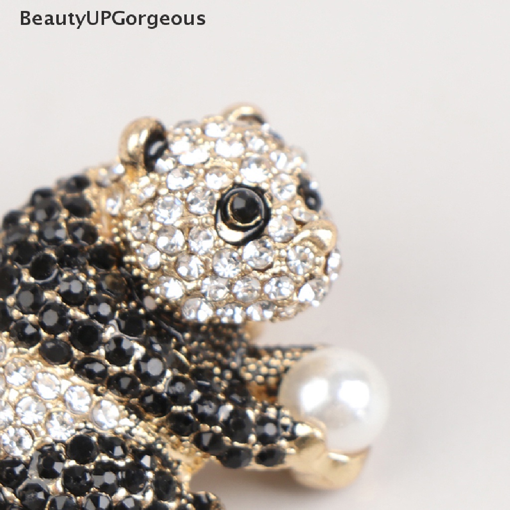 Ghim Cài Áo Hình Gấu Trúc Đính Đá Dễ Thương