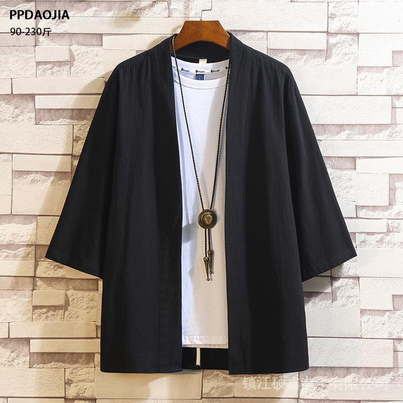 Áo Khoác Kimono Tay Ngắn Dáng Rộng Thời Trang Dành Cho Nam