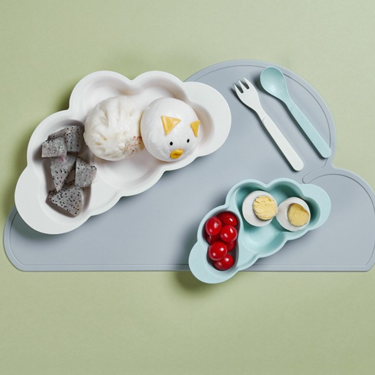 Khay ăn hình mây chất liệu sợi tre (KT 28.3x16cm)