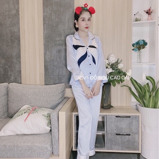 [CHÍNH HÃNG][Hình thật]Set pyzama cổ nơ latinh JEN