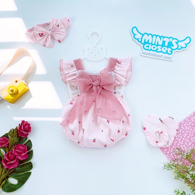 Bodysuit hoa nhí phối nơ cho bé gái sơ sinh 1 2 tuổi MINTSCLOSET Mint's Closet - BS6050 - BS6080