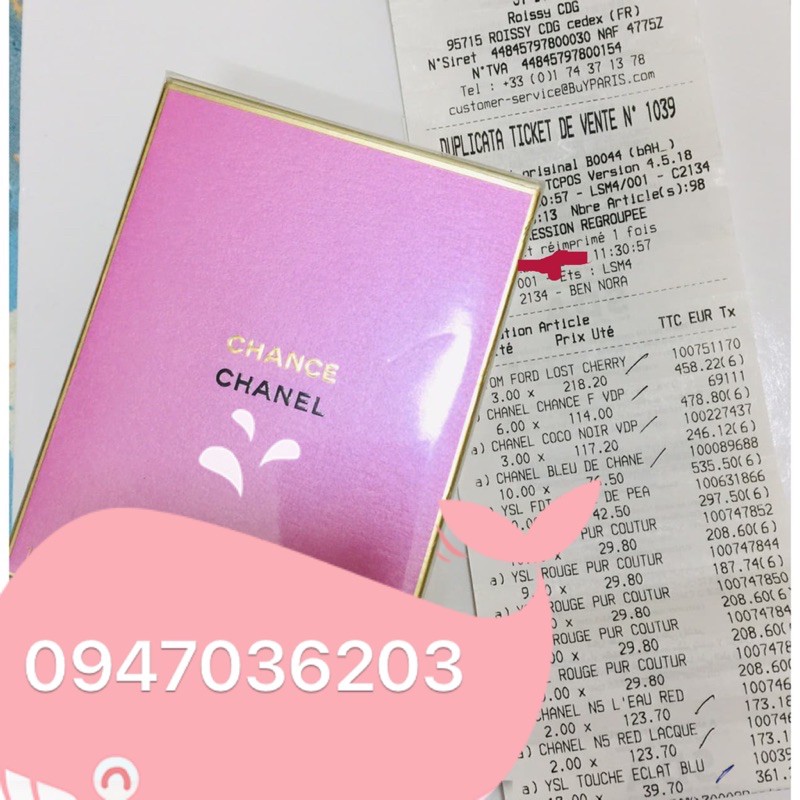 Gốc Nước hoa Chanel Chance EDP 30ml | Thế Giới Skin Care